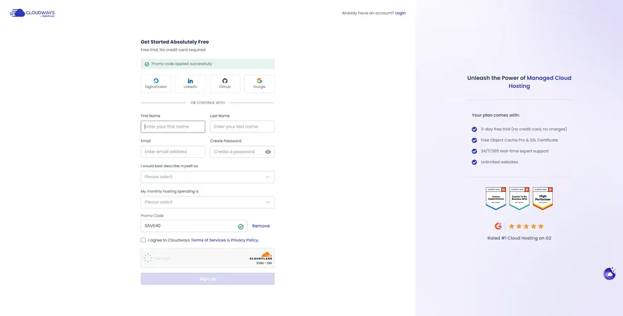 Cloudways Promo Code 2026: $100 Credit + Free Trial proof screenshot 2